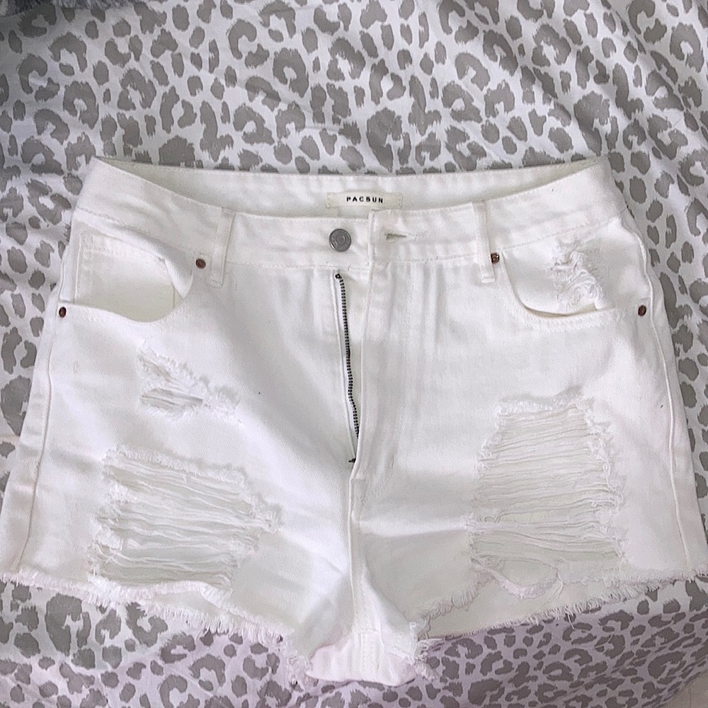 Pacsun High Rise Festival Off-White jean shorts